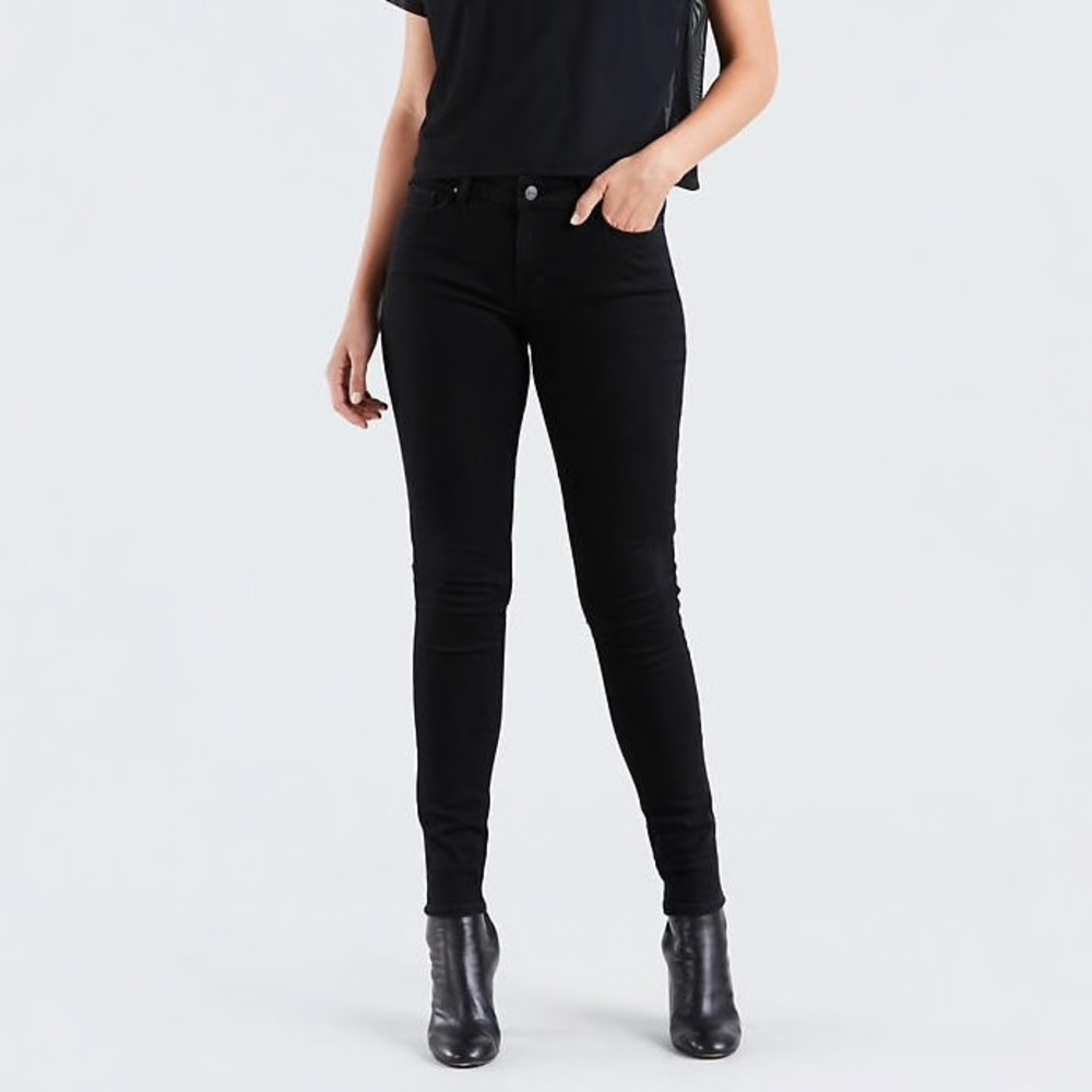 Levi’s 711 Mid Rise Skinny Black Denim Jeans